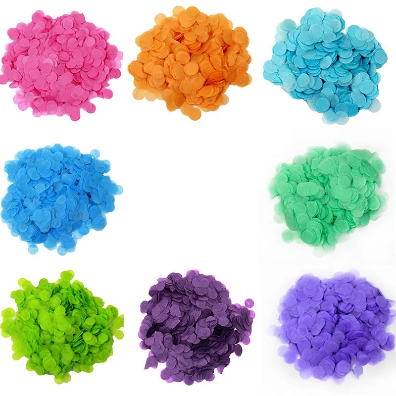 Confeti redondo de color sólido para boda, 1cm, relleno de globo, 500g