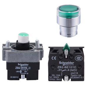 XB2BW33B1C interruttore a pulsante di accensione autobloccante verde 220v 24V Schneider interruttore a pulsante luce plastica auto-Reset 10A Max. 250V - Product Image 5