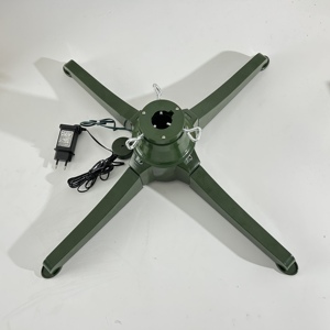人工クリスマスツリー用卸売グリーン回転ツリースタンド - Product Image 1