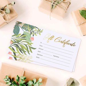 ฟอยล์สีทอง25ชิ้น,บัตรกำนัลเปล่าพร้อมซองจดหมายเหมาะสำหรับธุรกิจบัตรกำนัลลูกค้าของขวัญงานวันเกิด - Product Image 3