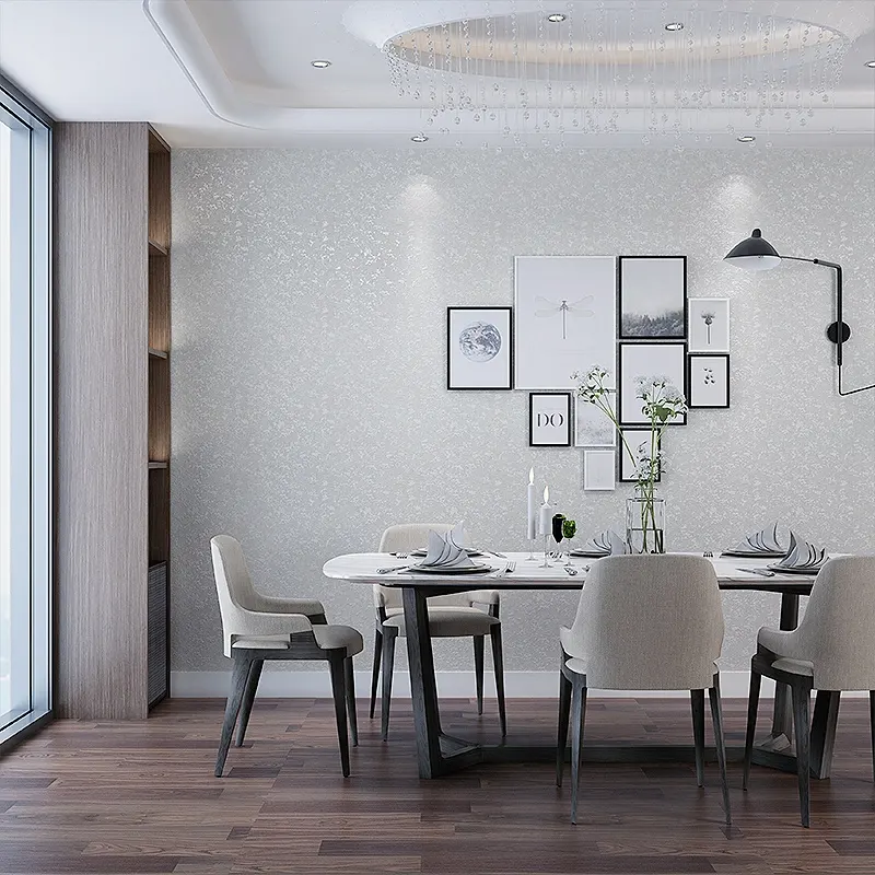 Papel de parede luz cinza claro luxo minimalista 3d papel de parede