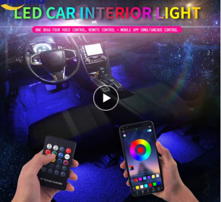 Backlight Music Control App RGB Auto Interior Decorative Atmosphere Light Led Car Foot Ambient Light Neon Mood Lighting With USB