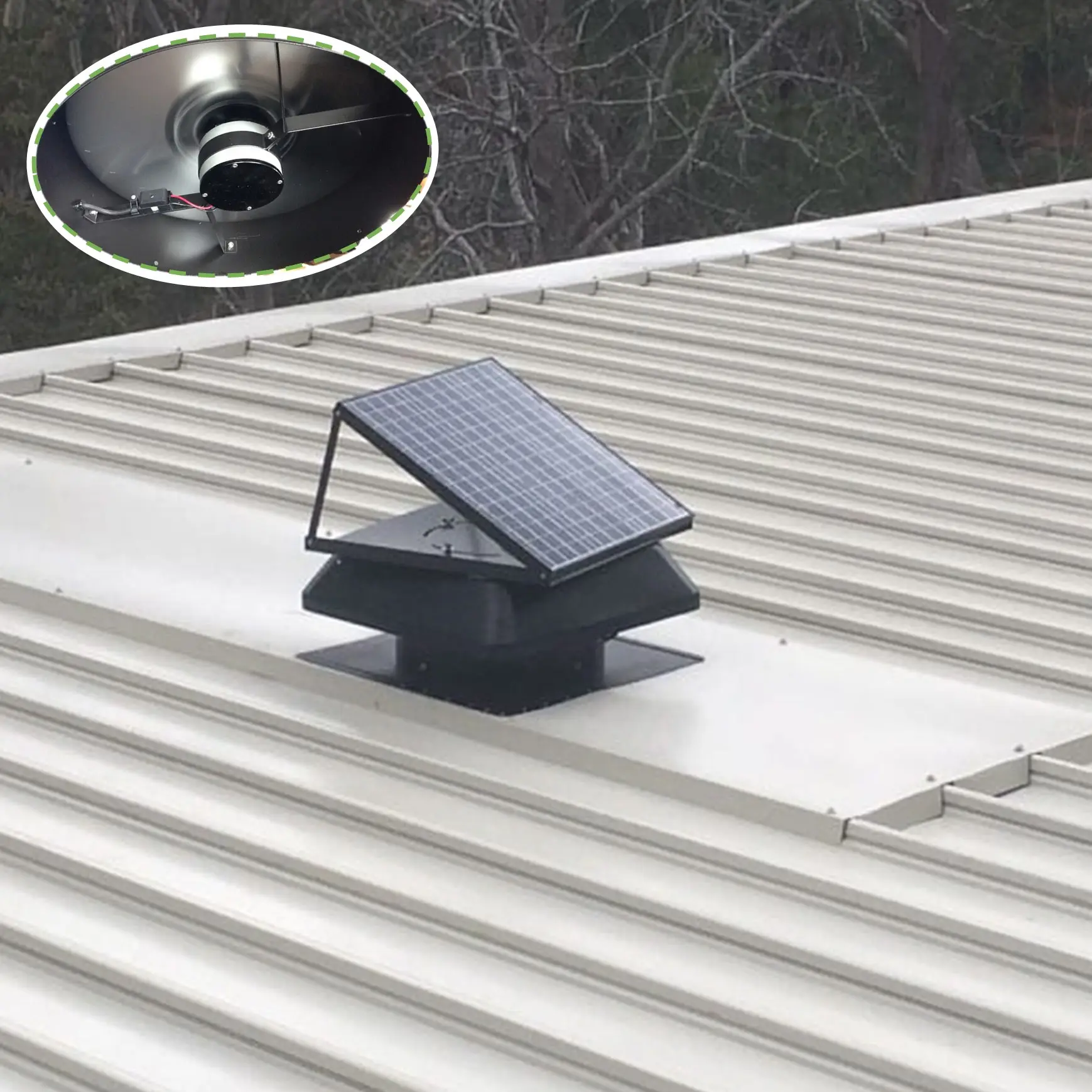 50W 태양광 패널 산업용 지붕 다락방 배기 팬 스마트 하이브리드 파워 태양광 환기 관련 상품 옥상 환풍기