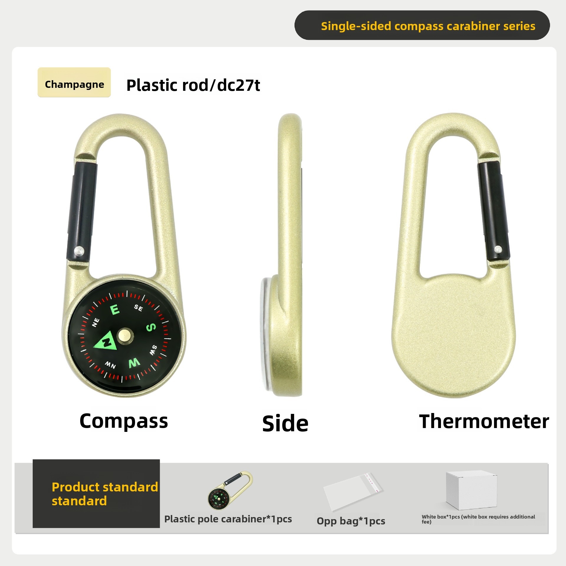 Tige en plastique simple face champagne dc27t