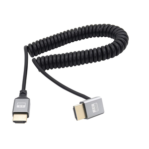 מפותל 4k 60hz hdmi מיני/מיקרו hdmi זכר כבל גברית ספירלה גמישה עבור מקרן בית קולנוע ביתי מקרן dvd שחקן אודיו