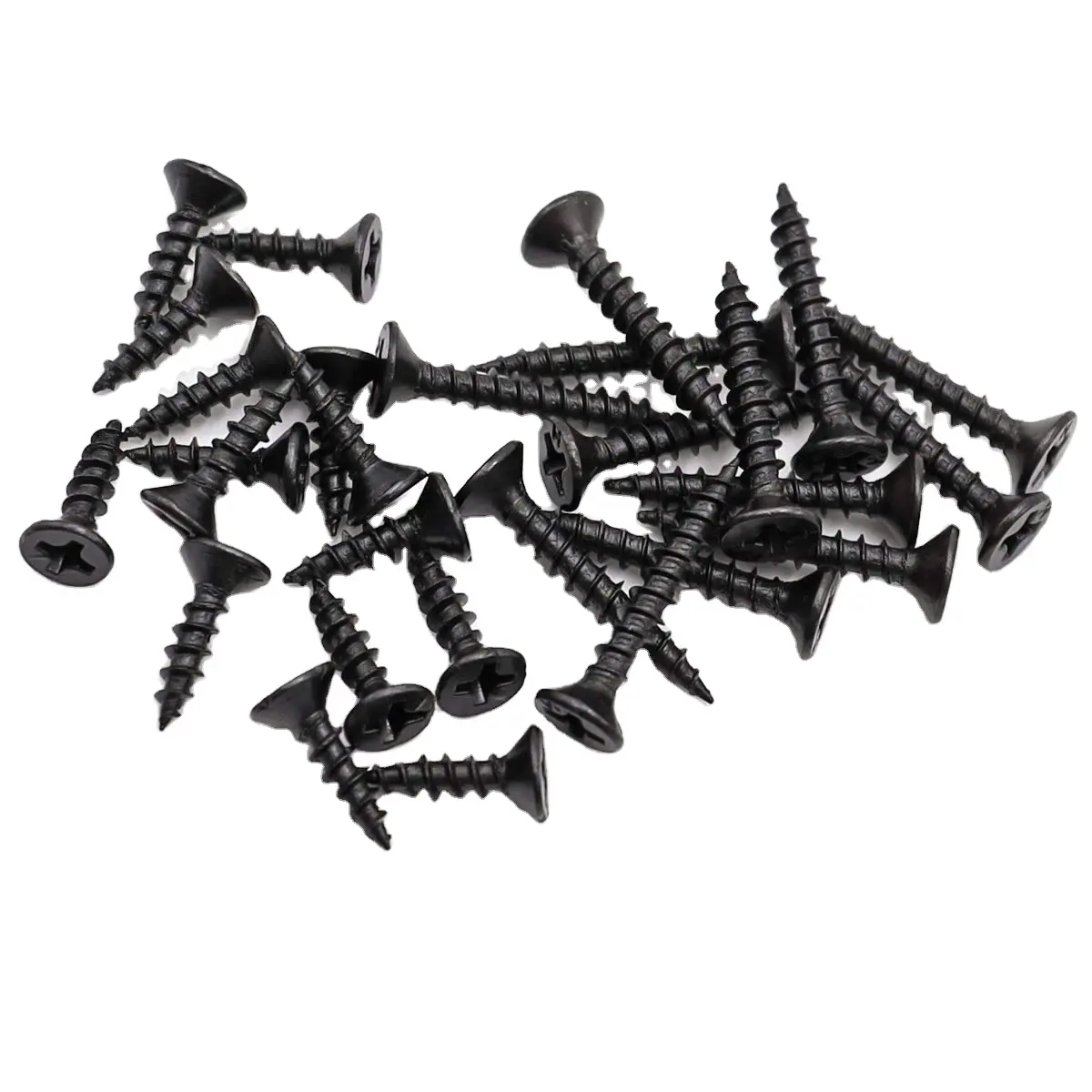 2024 tornillos personalizados para paneles de yeso tornillos de placa de yeso Material de fosfato negro cabeza de corneta al por mayor tornillos de rosca Triangular métricos