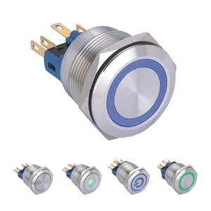 ONPOW GQ serie 10/12/16/19/22/25/30/40mm supporto pannello SPDT DPDT chiusura/momentaneo metallo LED interruttori a pulsante IP65 IP67 - Product Image 1