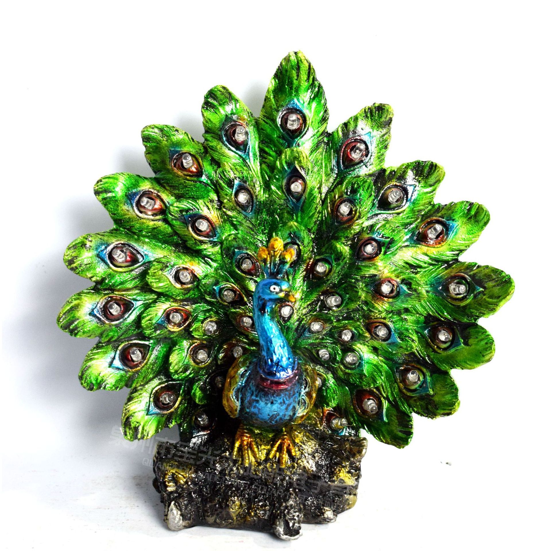 Peacock spreading its tail feathers