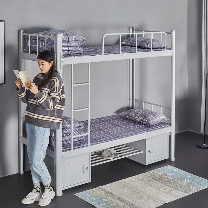 2020 Dormitório Móveis De Metal Cama de Beliche Com Escada Kening Durável E Armário De Armazenamento