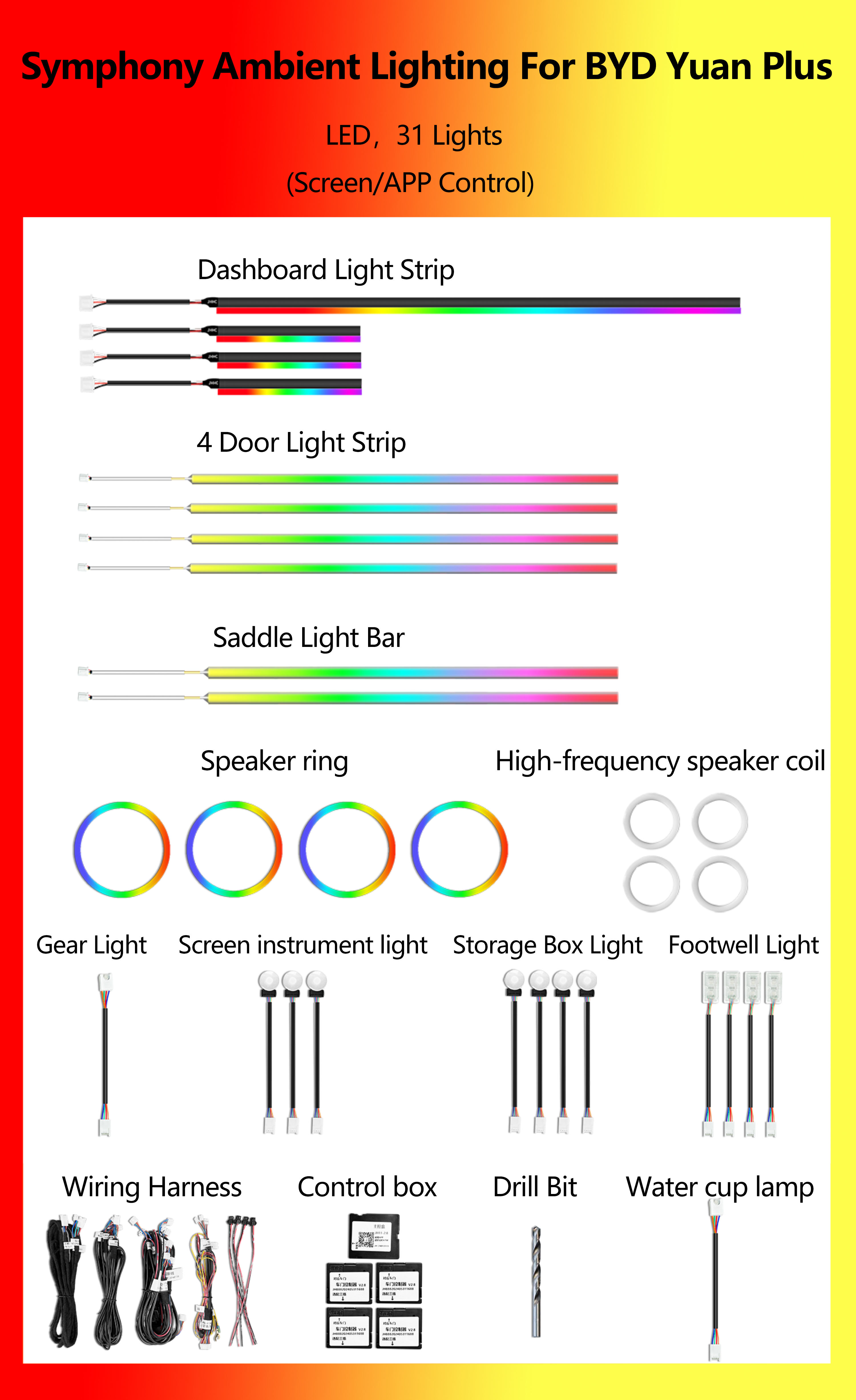 BYD Yuan Plus Symphonie 31 lumières