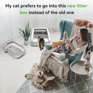 Cat Smart Toilet Semi-open with APP Control <strong>Automatic</strong> Litter <strong>Level</strong> Monitoring Toilet Data Tracking Sense Cat Odor Free - Product Image 2