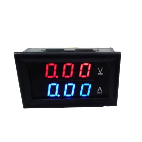 Ucuz kaliteli dc volt amp çift ekran metre 0.28" dc 0-100v/10a voltmetre ampermetre amper ile şant red+blue led