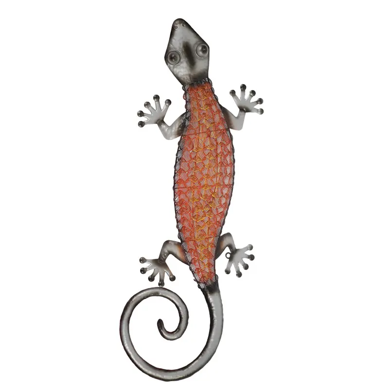 Métal fer art gecko lézard mur décoratif créatif maison jardin tenture murale artisanat décoratif