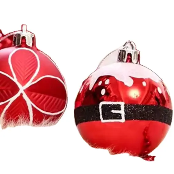 Nuovi elementi di tema di Natale 6 cm9pz set di palline di Natale dipinte a mano decorazioni pendenti per albero di natale