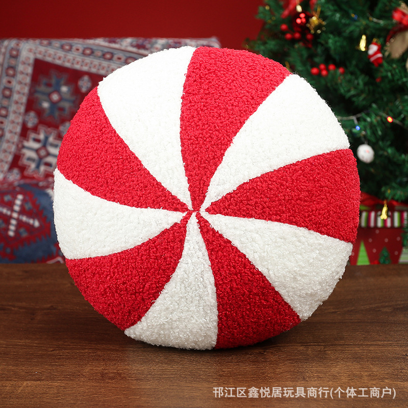 Christmas red round pillow 30cm 410g