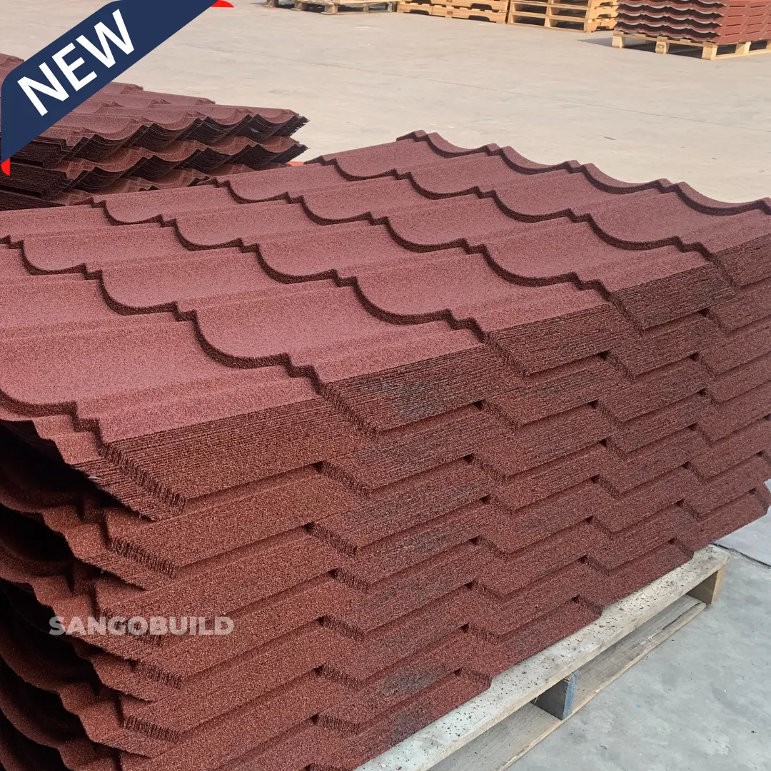 नई न्यूजीलैंड तकनीकी छत टाइल्स चीन कीमत काले, लाल रंग पत्थर लेपित इस्पात छत टाइल और लंबी अवधि छत शीट्स