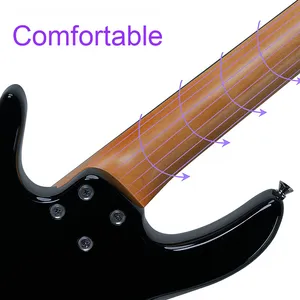 AKAMA Mini Electric Bass MG Rhythm Elf 30-Inch Four-String Beginner Entry-Level Bass <strong>with</strong> <strong>Okoume</strong>