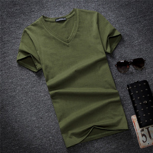 Yeni ucuz giyim artı boyutu 5XL <span class=keywords><strong>V</strong></span> boyun Tshirt erkekler komik süblimasyon baskı kısa kollu pamuk Tee gömlek