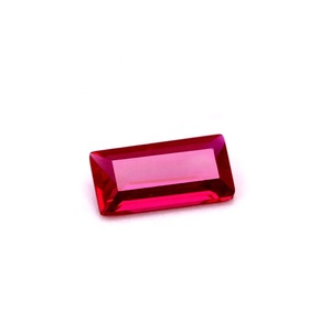 ルース人工ルビーストーン長方形バゲットステップカット5 # レッドルビーストーン合成赤コランダム - Product Image 2