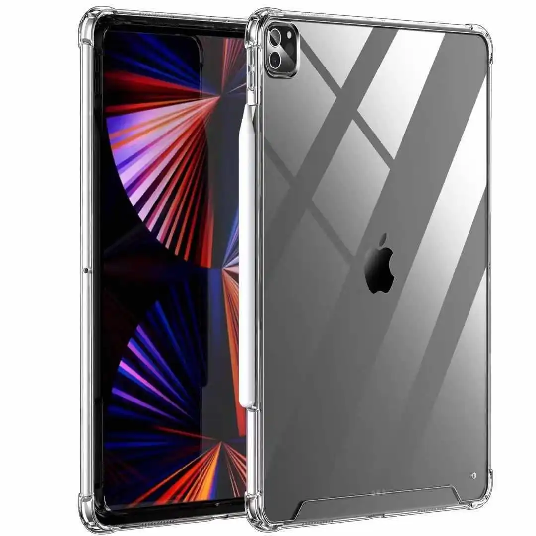 Lüks yüksek şeffaf 2.0MM Pc yumuşak Tpu Combo sert geri darbeye dayanıklı telefon kılıfı Apple Ipad 2019 için yeni 2020 hava Pro mini 12.9 10.5 11