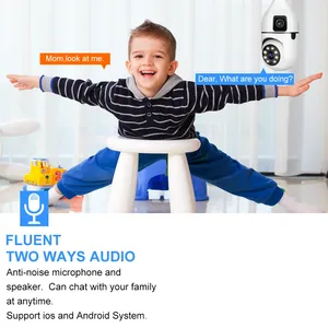 2024 precio barato 4MP al aire libre inalámbrico de doble lente Cámara CCTV IP E27 lámpara de enchufe Wifi doble lente bombilla PTZ cámara de red