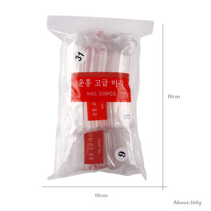 2XL ต่อปลายเล็บยาวพิเศษรูปตัวซีแบบใส10ขนาดปลายเล็บทรงสี่เหลี่ยมเรียวตรงสำหรับเล็บอะคริลิก - Product Image 1