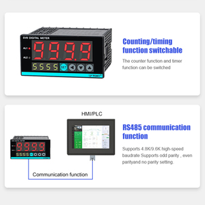 TOKY Industrial 48 × 96 mm 2 programmierbarer Alarm Relais Ausgang großer LCD-Display Flüssigkeitsspiegelanzeige - Product Image 5