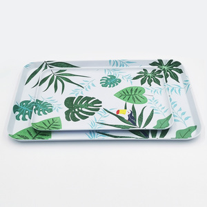 定制设计矩形三聚氰胺日用托盘，带手柄 - Product Image 1