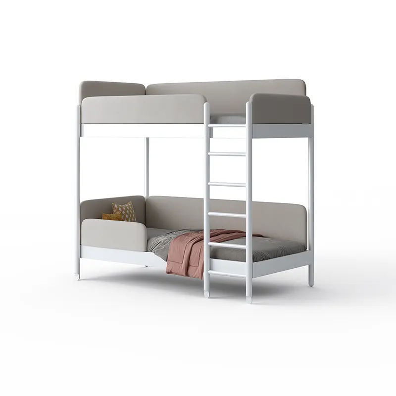 Cama alta y baja multifuncional para niños, ropa de cama paralela, estante alto de hierro forjado