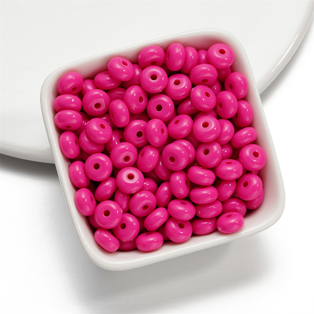Acrylic flat beads - rose red