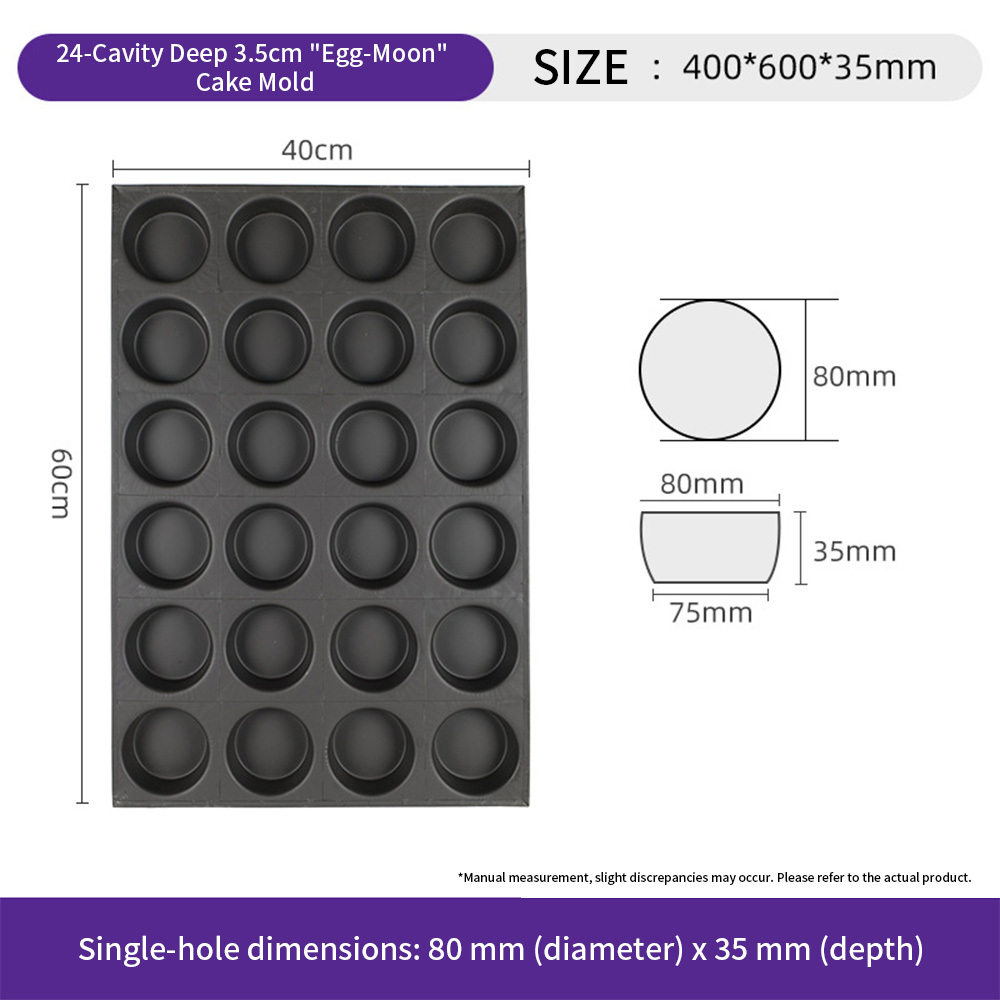 Molde para pastel de huevo de 24 cavidades de 35 cm de profundidad