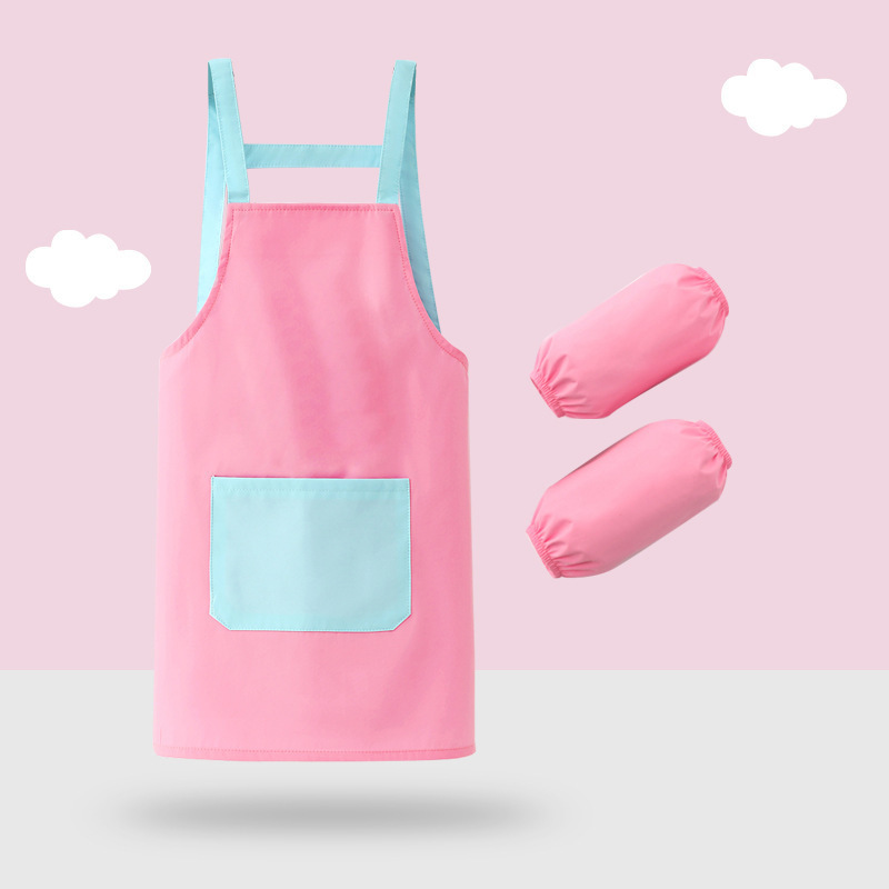 Conjunto de pintura infantil de dos piezas - manga rosa y azul.