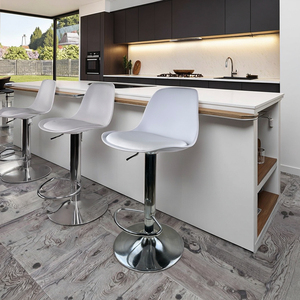 Hiện đại sang trọng nhà bếp thiết kế Bar ghế có thể điều chỉnh xoay thanh phân với nhựa trở lại và PU ghế - Product Image 3