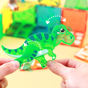 Desafía a los niños de muchas maneras Dinosaurio Animal Bosque detalle mágico cavar diferentes formas de bloques de construcción Bloques de construcción - Product Image 3