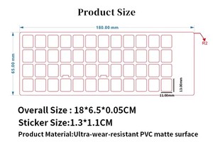 Pegatinas de letras de teclado multilenguaje, pegatinas de teclas esmeriladas de computadora, pegatinas de letras - Product Image 6