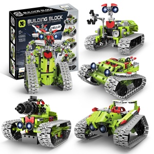 5-in-1 elektrische Fernbedienung Roboter Montage Set Kunststoff grenz überschreitende Programmierung Bausteine Modell Spielzeug für Kinder