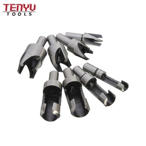 8Pcs Tapered <strong>Taper</strong> 5/8&quot; 1/2&quot; <strong>3</strong>/8&quot; 1/<strong>4</strong>&quot; Drill Bit Cutting Tool Round Tube Type Wood Plug Cutter Set with Straight Shank - Product Image 1