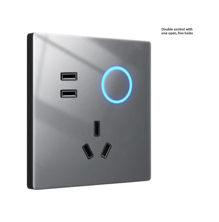 One switch with five holes and dual control