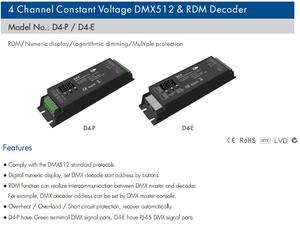 D4-P 4 канала 12V 24V 36V 48V DMX контроллер DMX 512 LED контроллер RDM декодер - Product Image 5