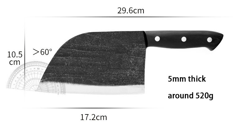 Cuchillo de carnicero negro