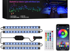 Tira de luces LED de fácil instalación para coche, 5V, USB, BT, música, RGB, luces interiores de ambiente para coche con función activa de sonido, listo en stock - Product Image 6