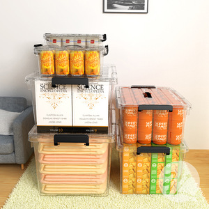 重型储物塑料容器，带耐用盖子移动盒，带手柄储物盒 - Product Image 2