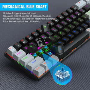 Teclado mecánico para juegos de 68 teclas con retroiluminación múltiple RGB de dos colores con cable Teclado mecánico con cable Soporte para impresión LOGOTIPO - Product Image 5