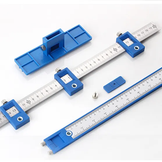 Regla de posicionamiento de taladro con mango, herramientas auxiliares de carpintería, puerta de armario, puerta de armario, muebles, con orificio, artefacto