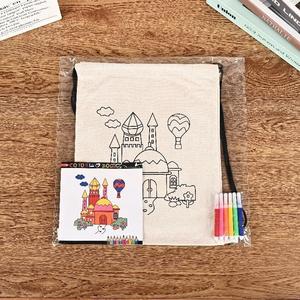Bán buôn trẻ em dây kéo Ba lô tự làm màu sơn Túi Quà Tặng Bông vẽ chuỗi Túi gói cho khuyến mãi - Product Image 6