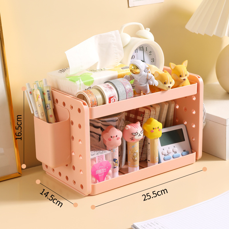 Pink double-layer (includes 1 roll, 3 hooks, and 1 sticker)