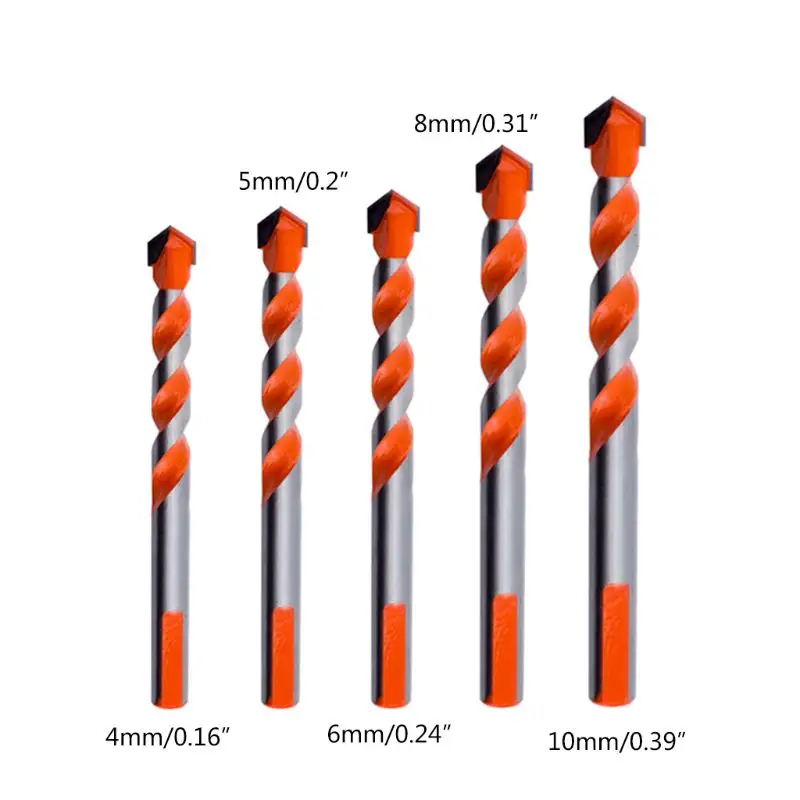 7PCS/Set Drill Bits Multifunctional Set of drills for Perforator Triangular-overlord Ceramic Tile Drill Handle Marble