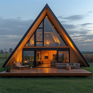 高品质木质双层建筑预制带天窗的框架三角形住宅 - Product Image 5