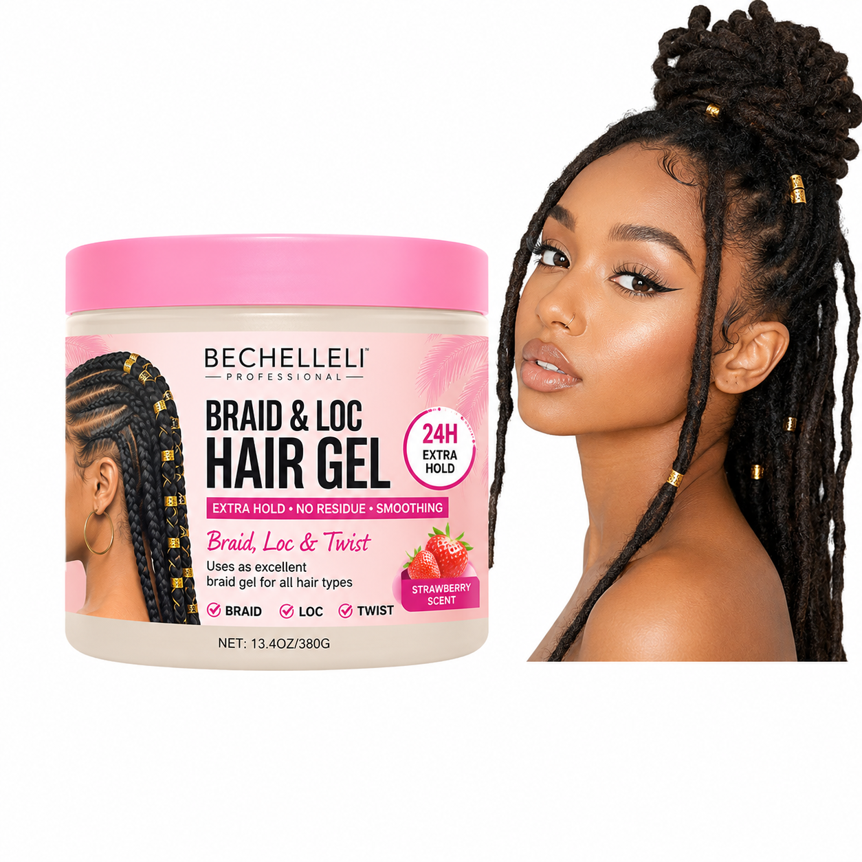 Gel tressé parfum fraise 380g