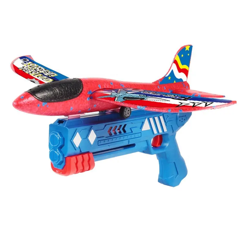 Avión de espuma 10M lanzador catapulta planeador avión pistola de juguete niños Juego al aire libre Modelo de Burbuja tiro volar rotonda Juguetes